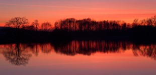 ruhr valley after sunset at a cold evening